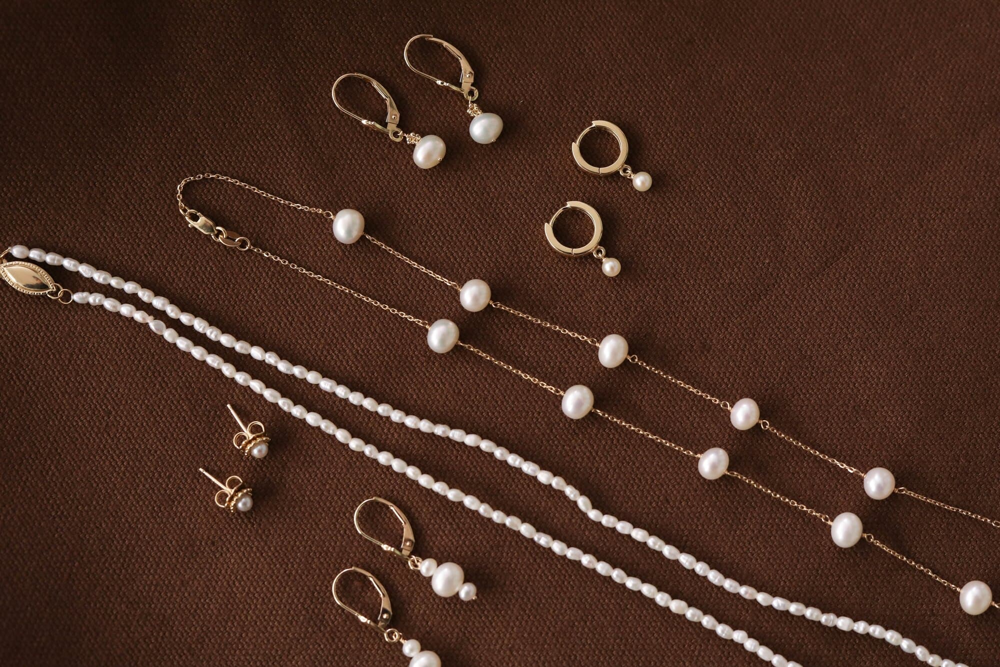 group shot of pearl jewelry