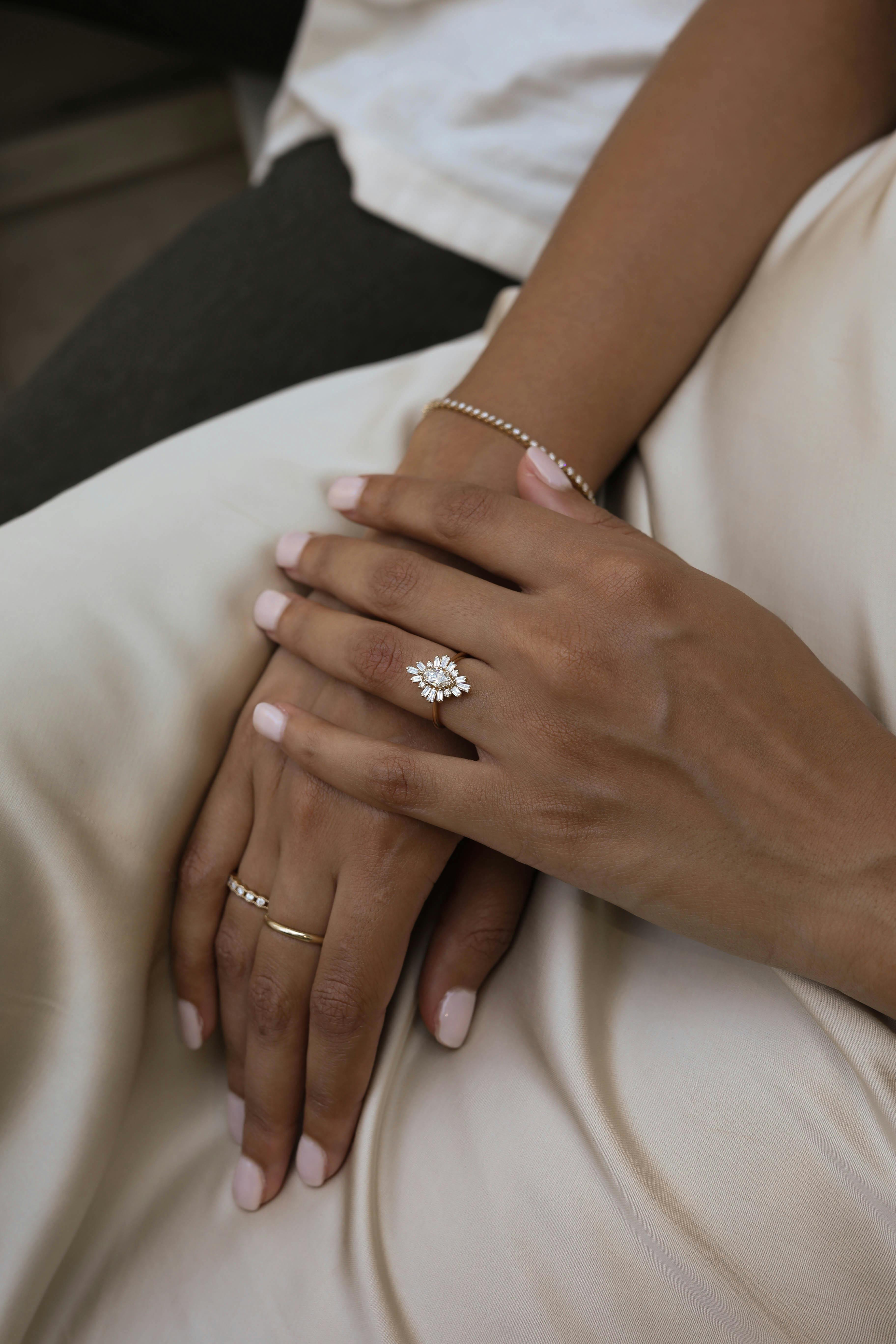 A beautiful diamond engagement ring